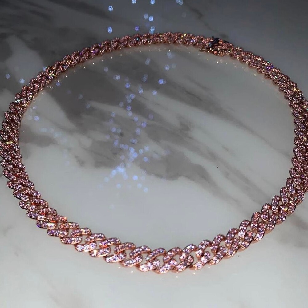 9 Mm Pink Cuban Link 16 Inch